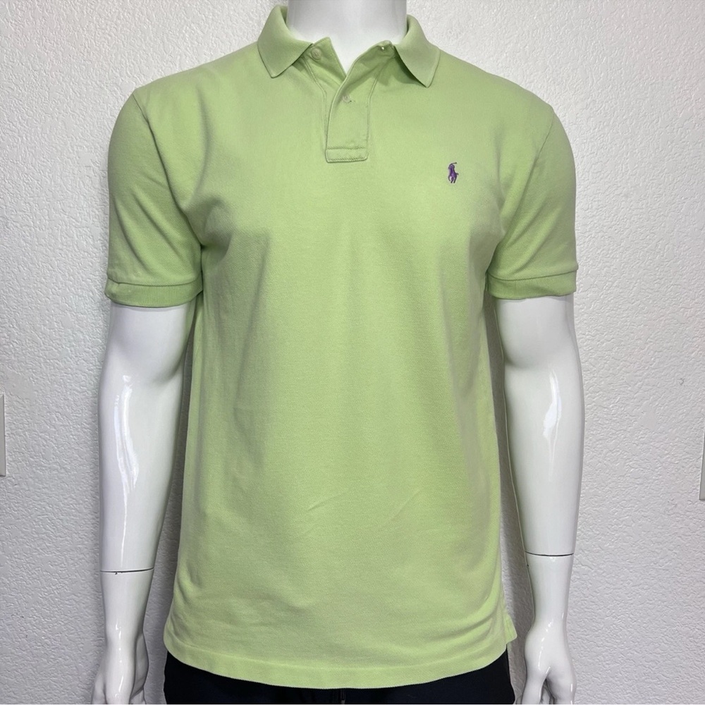 Vtg Polo Ralph Lauren Polo Shirt, Men L Purple Pony Aqua Green Golf Preppy Faded